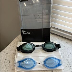 NIB Nike Swim hydroblast UV blocking googles- Blue and Black